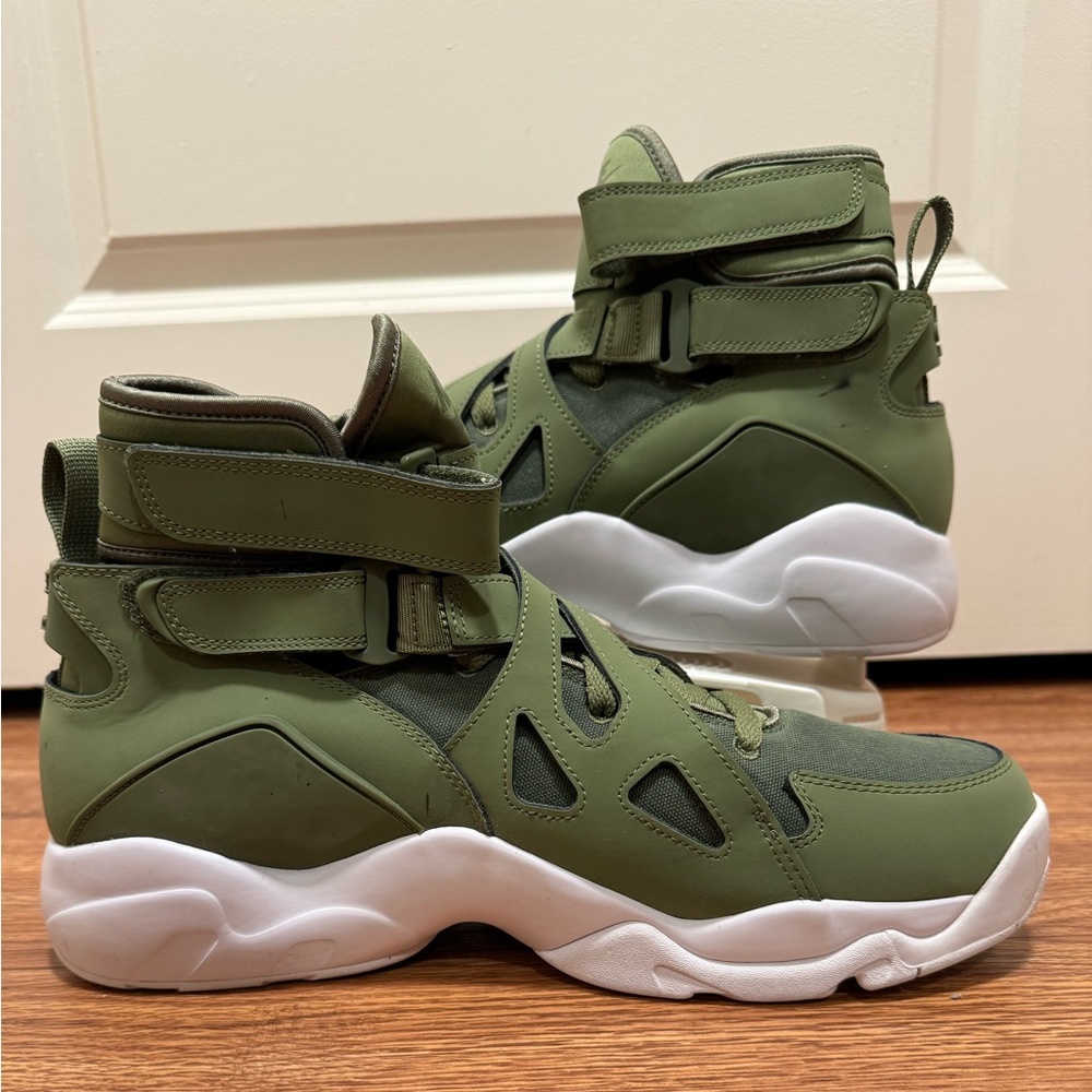 Nike Olive Green High Top with Criss Cross Velcro Straps